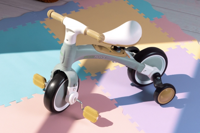 Balansfiets met pedalen - trainingszijwielen 3in1 ECOTOYS – Groene