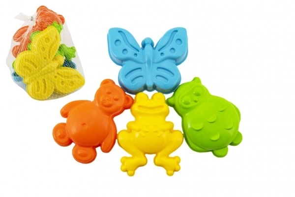 Vormpjes Bábovka voor zand speelgoed dieren 4 stuks in net 12x10x8cm 12m+