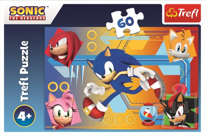 Puzzle Sonic 60 pieces Sonic in action