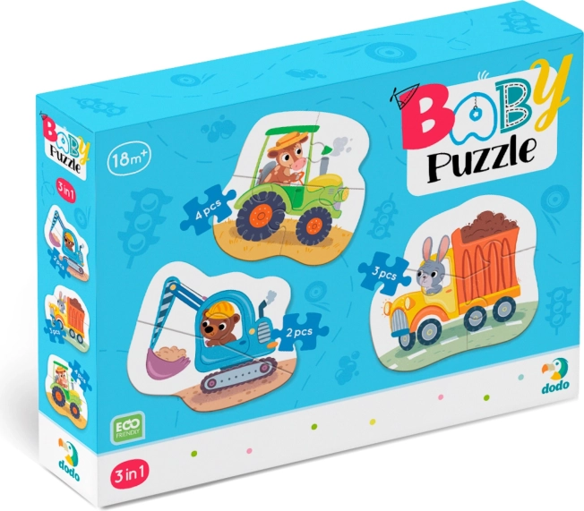 Dodo Kinderpuzzle Verkehr 3-in-1 (2, 3, 4 Teile)