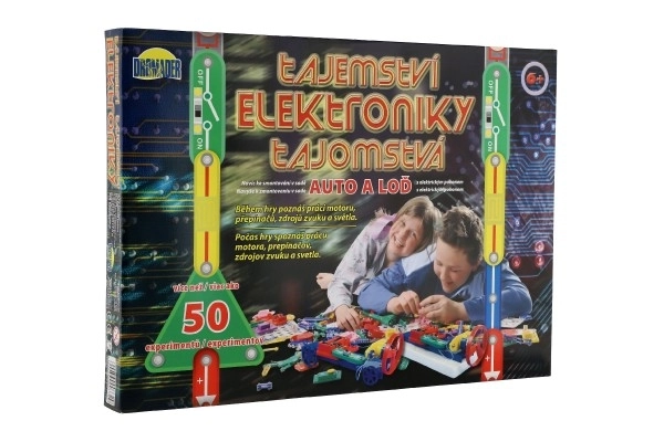 Geheimen van Elektronica - Auto, boot 50 experimenten op batterijen in doos 46,5x33,5x4cm vanaf 6 jaar