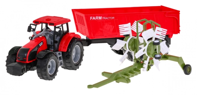 Tractor met hooibak kiepwagen voor kinderen 3+ Beweegbare onderdelen + Wrijvingaandrijving