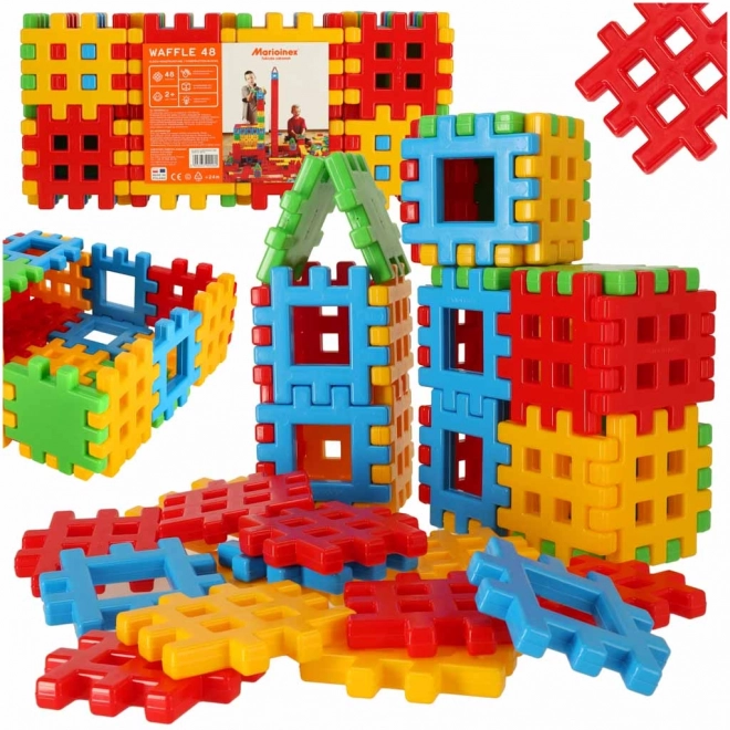 Kleurrijke bouwstenen Wafels Marioinex - 48 stuks