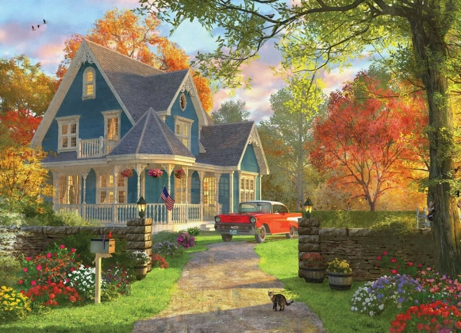 Puzzle Eurographics Maison de campagne bleue 1000 pièces