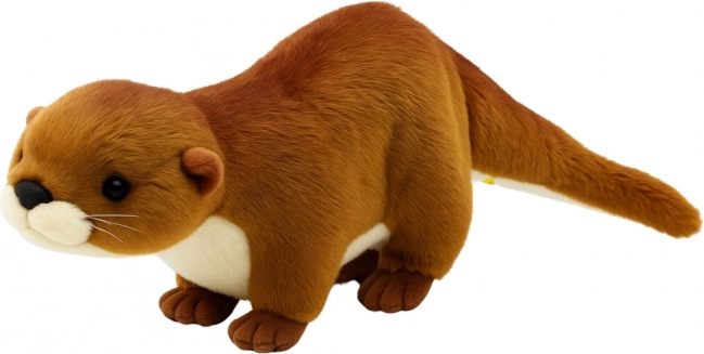 Kuschelweicher Plüschotter braun-weiß 50 cm