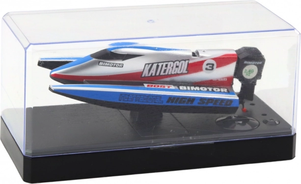 Remote Controlled Motorboat, Blue-Silver, 14 cm