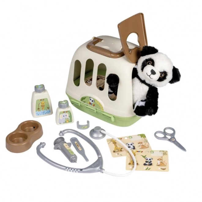 Veterinair uitrusting met panda en transportbox 2-in-1