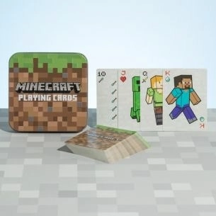 Speelkaarten met Minecraft-thema in een blikje