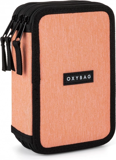 Three-tier UNICOLOR school pencil case apricot – empty