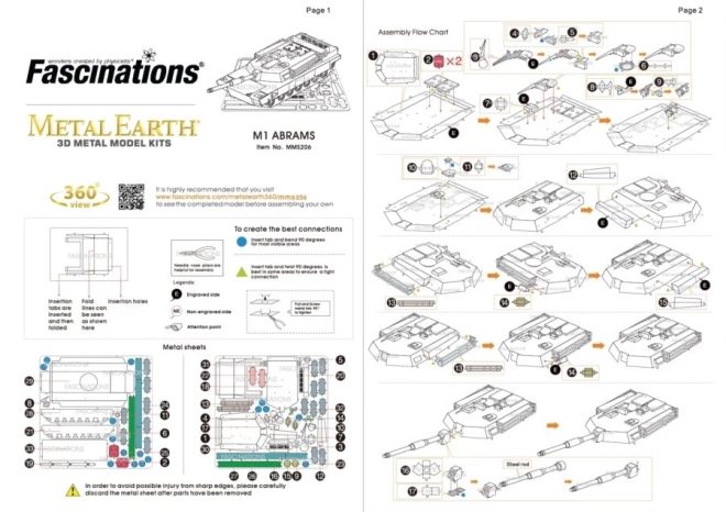 3D puzzel tank M1 Abrams van Metal Earth