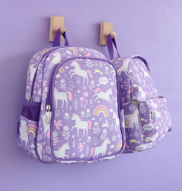 Un Petit Lovely Company sac à dos pour la maternelle – Licornes et arc-en-ciel