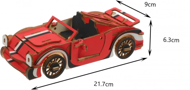 Woodcraft Houten 3D-puzzel Rode Cabriolet