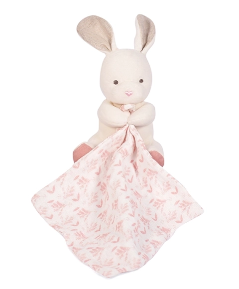 Doudou geschenkset - Pluchen konijntje met roze deken van BIO katoen
