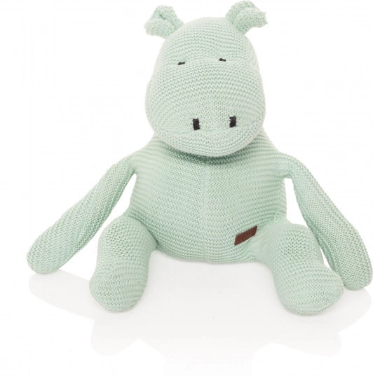 Knitted Toy Hippo, Mint
