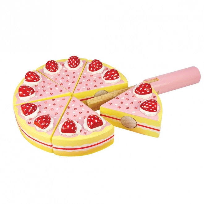 Bigjigs Toys Houten Snijtaart met Aardbeien