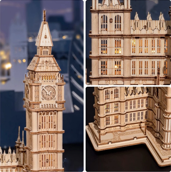 RoboTime houten 3D puzzel kloktoren Big Ben verlicht