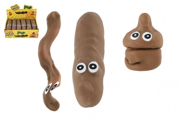 Poep antistress 14cm elastisch vormbaar in zakje 12st in doos