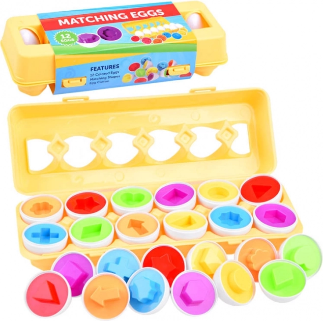 Lern-Eier zum Zuordnen von Formen und Farben, 12 Stück