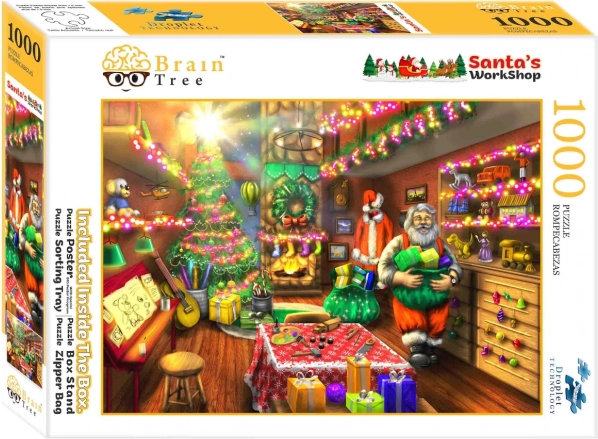 Kerstpuzzel Werkplaats van de Kerstman - 1000 stukjes