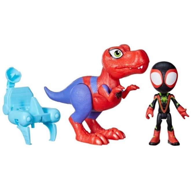 Spider-man spidey en zijn fantastische vrienden figuur met dinosaurus en accessoires