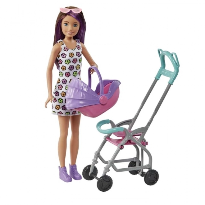 Poupée Barbie Skipper Nourrice Landau + ensemble pour bébé