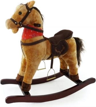 Plush Rocking Horse with Sounds and Scarf