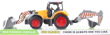 Plastic construction tractor with loader and excavator