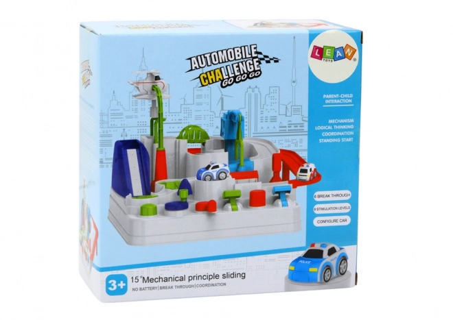 Interactieve parkeerobstakelbaan voor kinderauto's