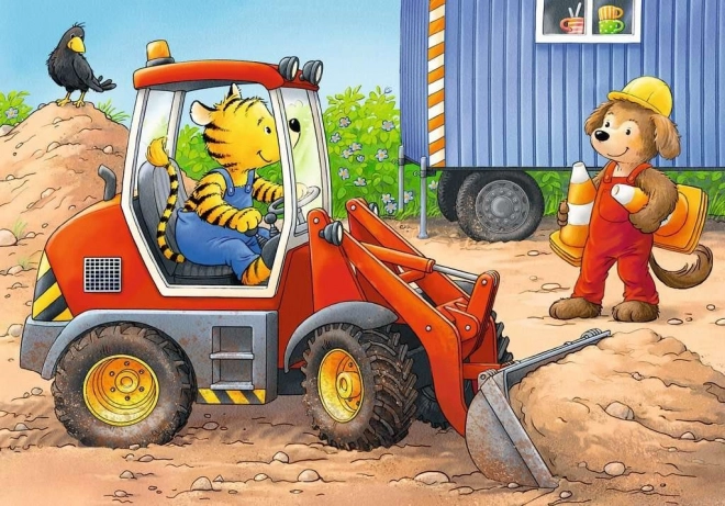 Mijn eerste puzzel Dieren op de bouwplaats 4in1