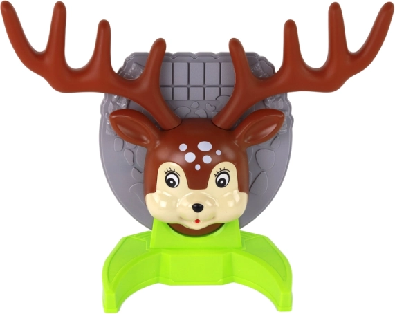 Smiling deer with large antlers