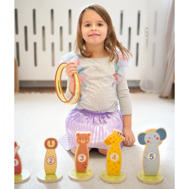 Jeu de précision en bois avec anneaux Tooky Toy