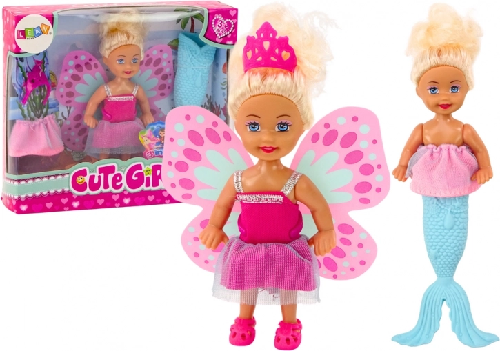 Mini-Puppe 2-in-1 Meerjungfrau Fairy Tail Wings