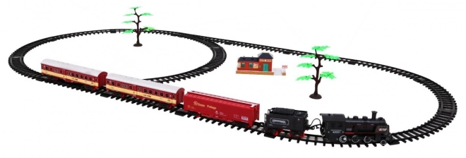 Treinset met rook- en geluidseffecten
