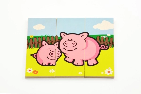 Puzzel Mijn eerste dieren houten 18 stukjes voor de kleintjes in doos 13x11,5x4,5cm 12m+ MPZ