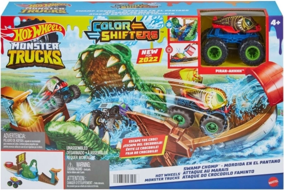 HOT WHEELS MONSTER TRUCKS Color Shifters – Crocodile Jaws Playset
