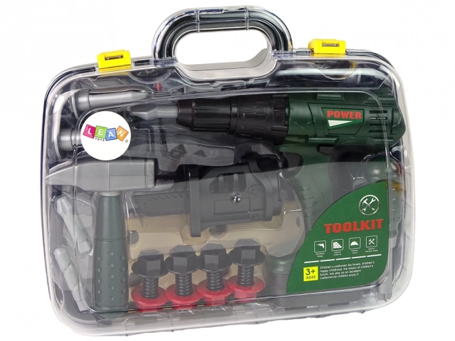 Children's Tool Set with Case and Green Battery Drill