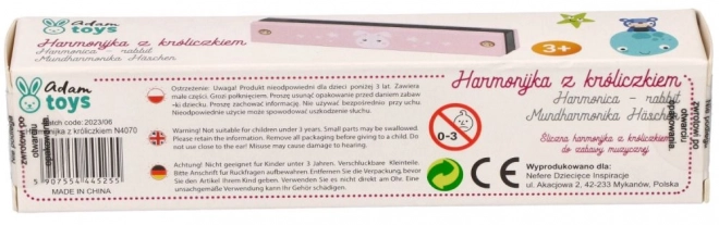 Roze mondharmonica voor kinderen met decor
