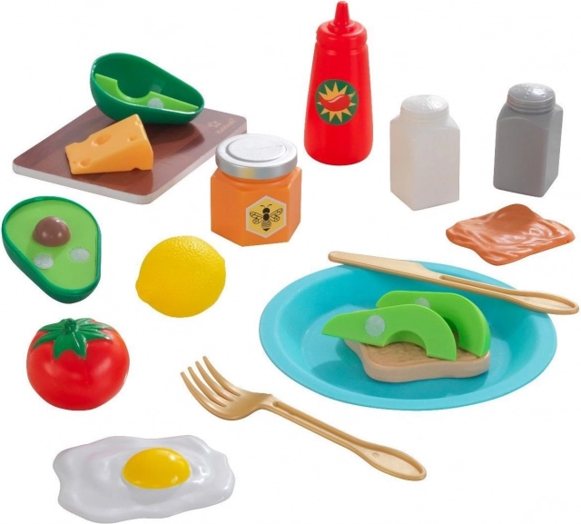 KidKraft Create & Cook: Avocado Toast – Wooden Breakfast Prep Set