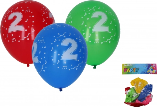 Inflatable balloons 30 cm with number 2 – set of 5 pcs