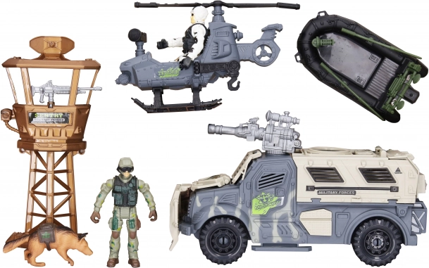 Ensemble militaire avec figurines et effets
