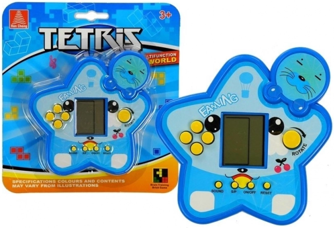 Elektronisch spel TETRIS in de vorm van een ster – blauw