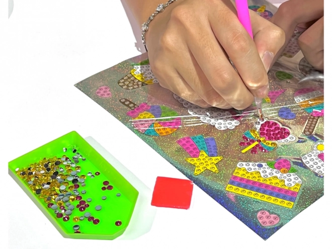 Diamond borduren stickerset Dieren tuin regenboog mozaïek