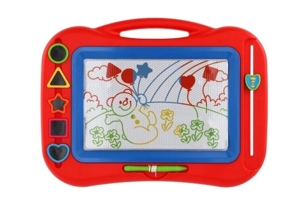 Rode magnetische tekentafel met stempels
