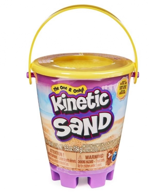 Kinetisch zand kleine emmer met vloeibaar zand