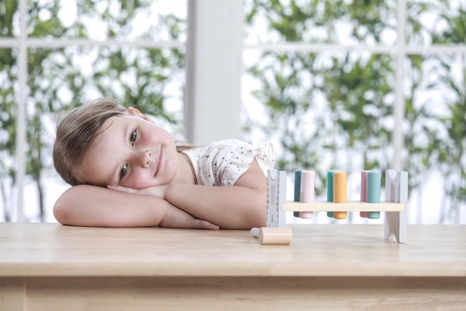 VIGA PolarB Holzbank mit Hammer – Montessori-Spielzeug