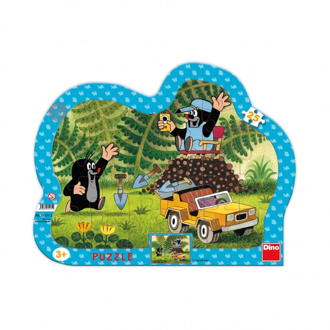 Puzzle Dino Der kleine Maulwurf mit gelbem Auto