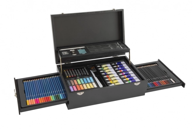 Schilderset in houten etui met niveaus
