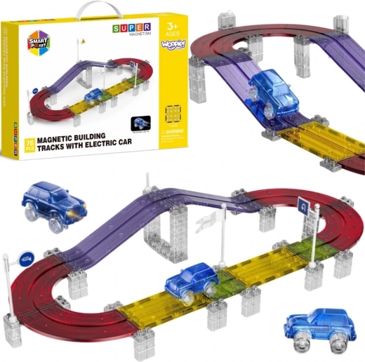 Magnetische racebaan WOOPIE met autootje, 76 delen