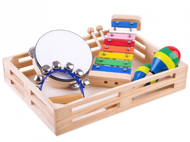 Houten muziekinstrumentenset voor kinderen