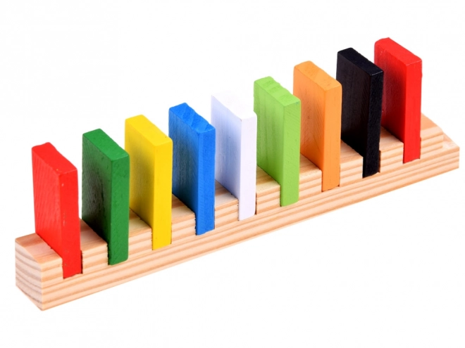 Houten kleurrijke domino 300 stukken
